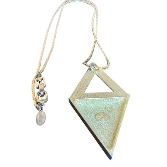 Givenchy Vintage Two-Tone Triangle Pendant Necklace - Picture 4 of 5